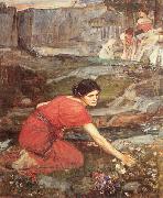 John William Waterhouse Maidens picking Flowers by a Stream USA oil painting artist